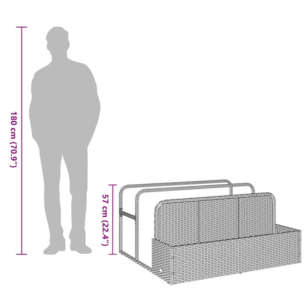 Pool Aufbewahrungsbox Braun Poly Rattan