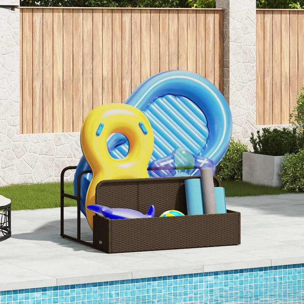 Pool Aufbewahrungsbox Braun Poly Rattan