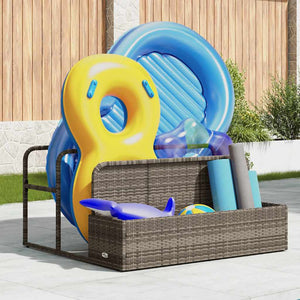 Pool Aufbewahrungsbox Grau Poly Rattan
