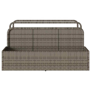 Pool Aufbewahrungsbox Grau Poly Rattan