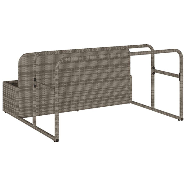 Pool Aufbewahrungsbox Grau Poly Rattan