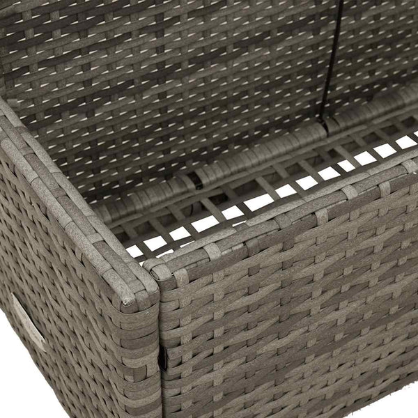 Pool Aufbewahrungsbox Grau Poly Rattan