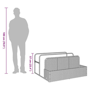 Pool Aufbewahrungsbox Grau Poly Rattan