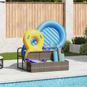 Pool Aufbewahrungsbox Grau Poly Rattan