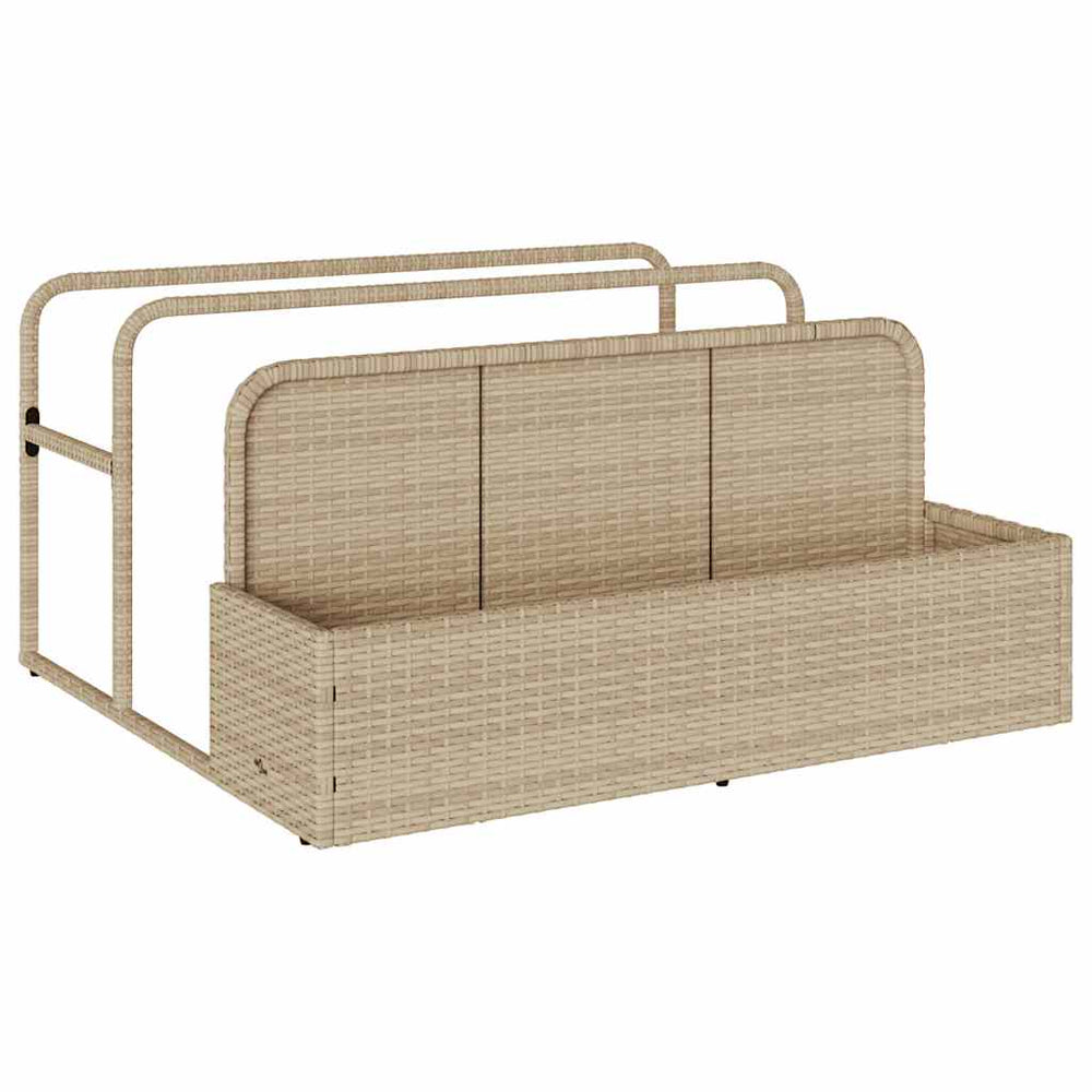 vidaXL Coffre de rangement pour piscine Beige 110x100x57 cm Résine tressée