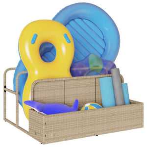 Pool Aufbewahrungsbox Beige Poly Rattan