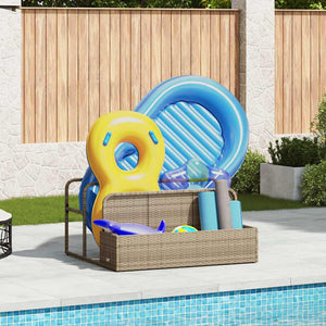 Pool Aufbewahrungsbox Beige Poly Rattan
