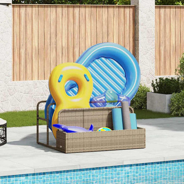 Pool Aufbewahrungsbox Beige Poly Rattan