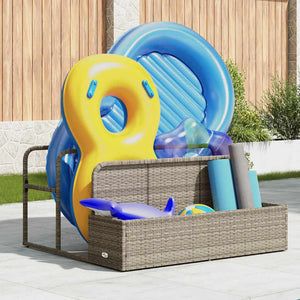 Pool Aufbewahrungsbox Hellgrau Poly Rattan