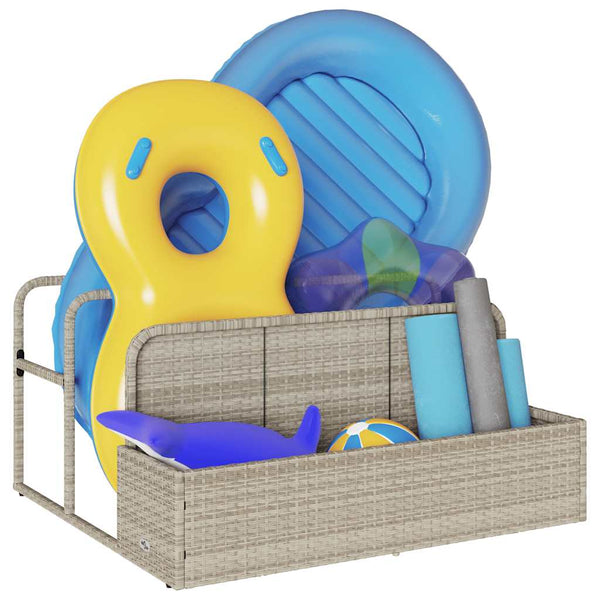 Pool Aufbewahrungsbox Hellgrau Poly Rattan