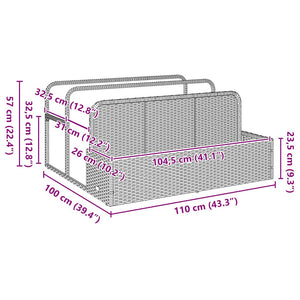 Pool Aufbewahrungsbox Hellgrau Poly Rattan