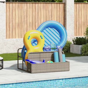 Pool Aufbewahrungsbox Hellgrau Poly Rattan