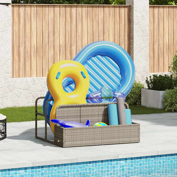 Pool Aufbewahrungsbox Hellgrau Poly Rattan