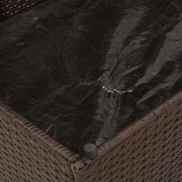Klappliege Poly-Rattan Braun mit Auflage & Stauraum