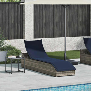Klappliege Grau Poly-Rattan mit Auflage