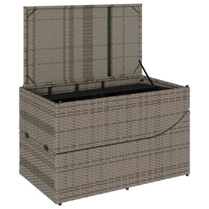 Klappliege Grau Poly-Rattan mit Auflage