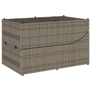 Klappliege Grau Poly-Rattan mit Auflage