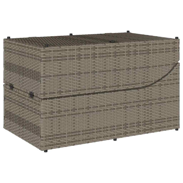 Klappliege Grau Poly-Rattan mit Auflage