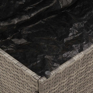 Klappliege Grau Poly-Rattan mit Auflage