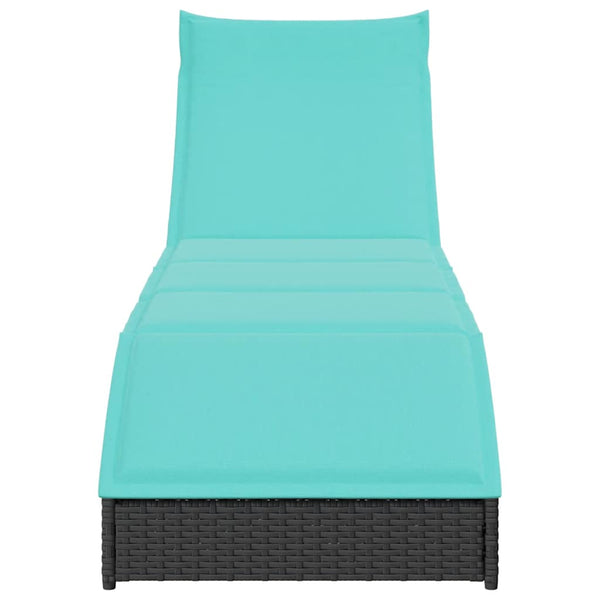 Klappliege Poly-Rattan mit Stauraum Schwarz