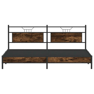 Metallbett 193x201 cm Räuchereiche
