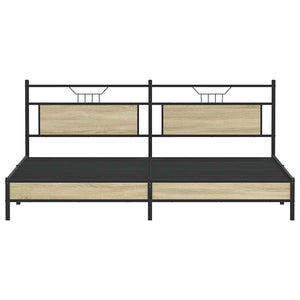 Metallbett Sonoma-Eiche 193x201 cm (Ohne Matratze)