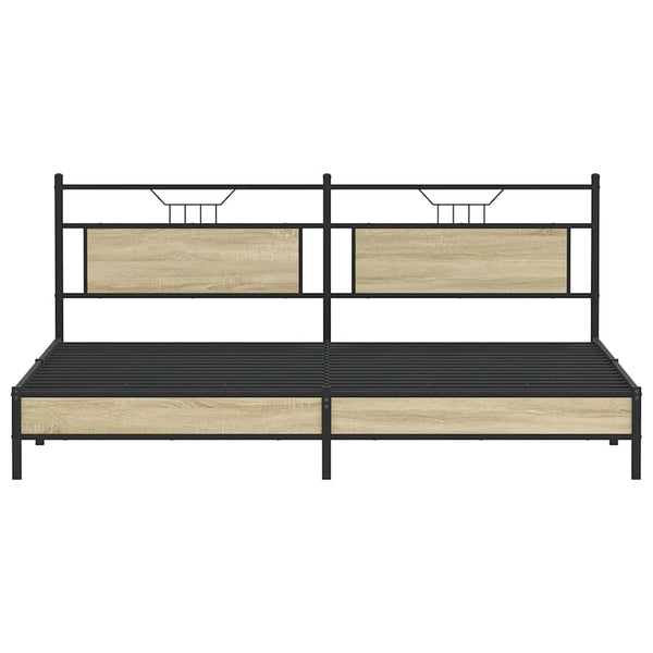 Metallbett Sonoma-Eiche 193x201 cm (Ohne Matratze)