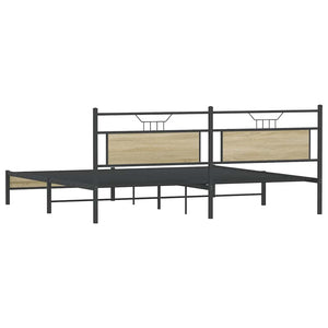 Metallbett Sonoma-Eiche 193x201 cm (Ohne Matratze)