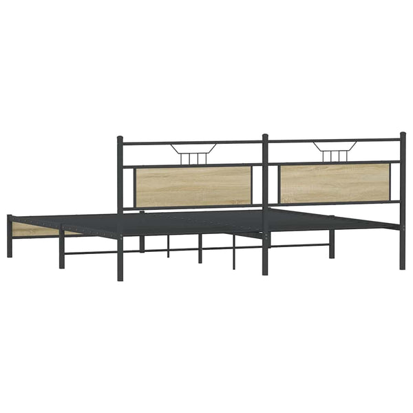 Metallbett Sonoma-Eiche 193x201 cm (Ohne Matratze)