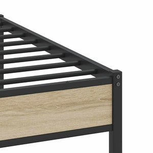 Metallbett Sonoma-Eiche 193x201 cm (Ohne Matratze)