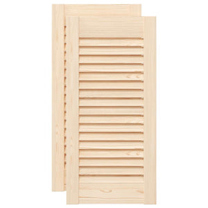 vidaXL Portes de placard persiennes 2 pcs 61,5x29,5cm Bois massif