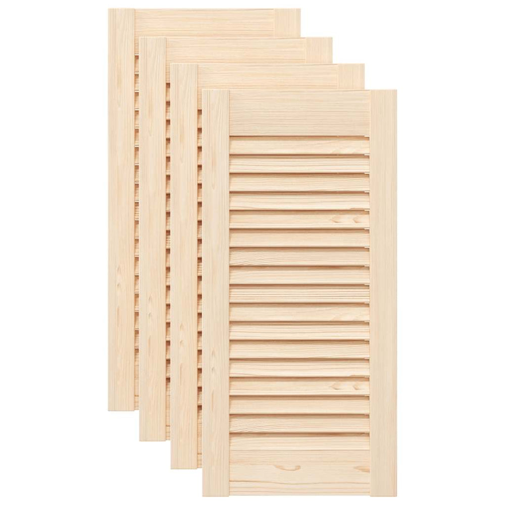 vidaXL Portes d'armoire à persiennes 4 pcs 61,5x29,5cm Bois massif