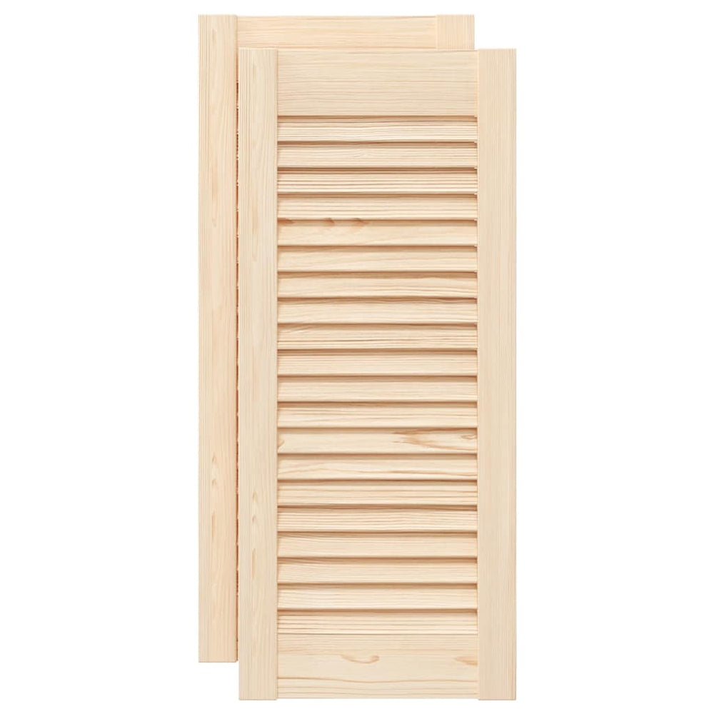 vidaXL Portes de placard persiennes 2 pcs 69x29,5 cm Bois de pin massif