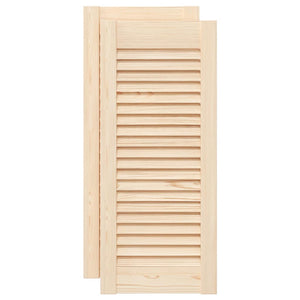Lamellentüren Kiefer Massivholz 69x29,5cm, 2er Set