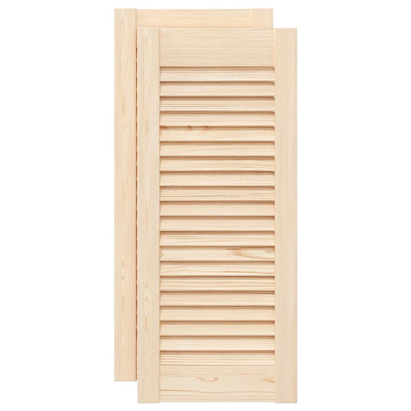 Lamellentüren Kiefer Massivholz 69x29,5cm, 2er Set