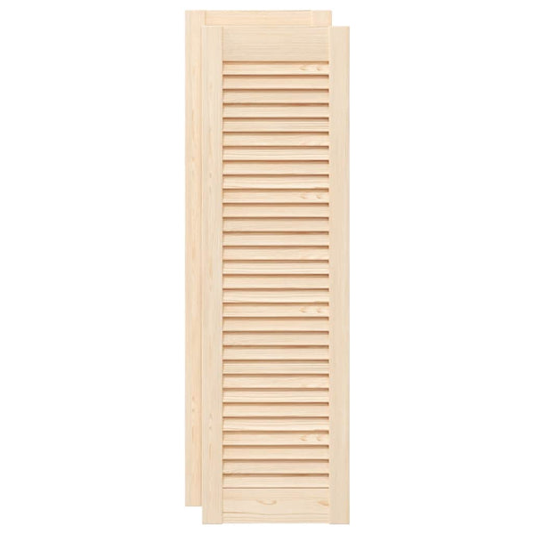 vidaXL Portes d'armoire à persiennes 2 pcs 99x29,5 cm Bois de pin massif