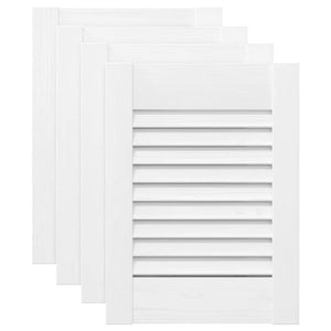 Lamellen Schranktüren Weiß 39,5x29,5cm 4er Set
