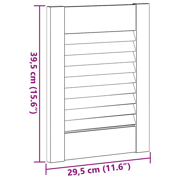 Lamellen Schranktüren Weiß 39,5x29,5cm 4er Set