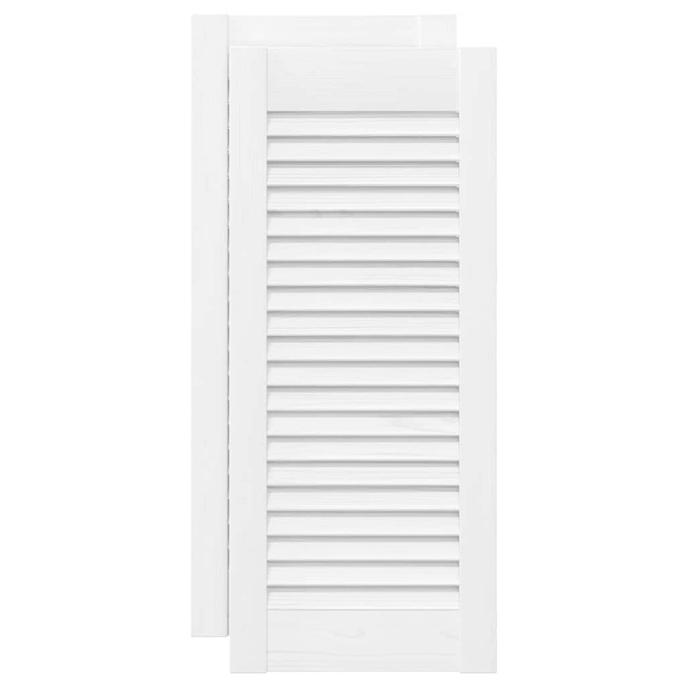Lamellen Schranktüren Weiß 61,5x29,5cm, 2er Set