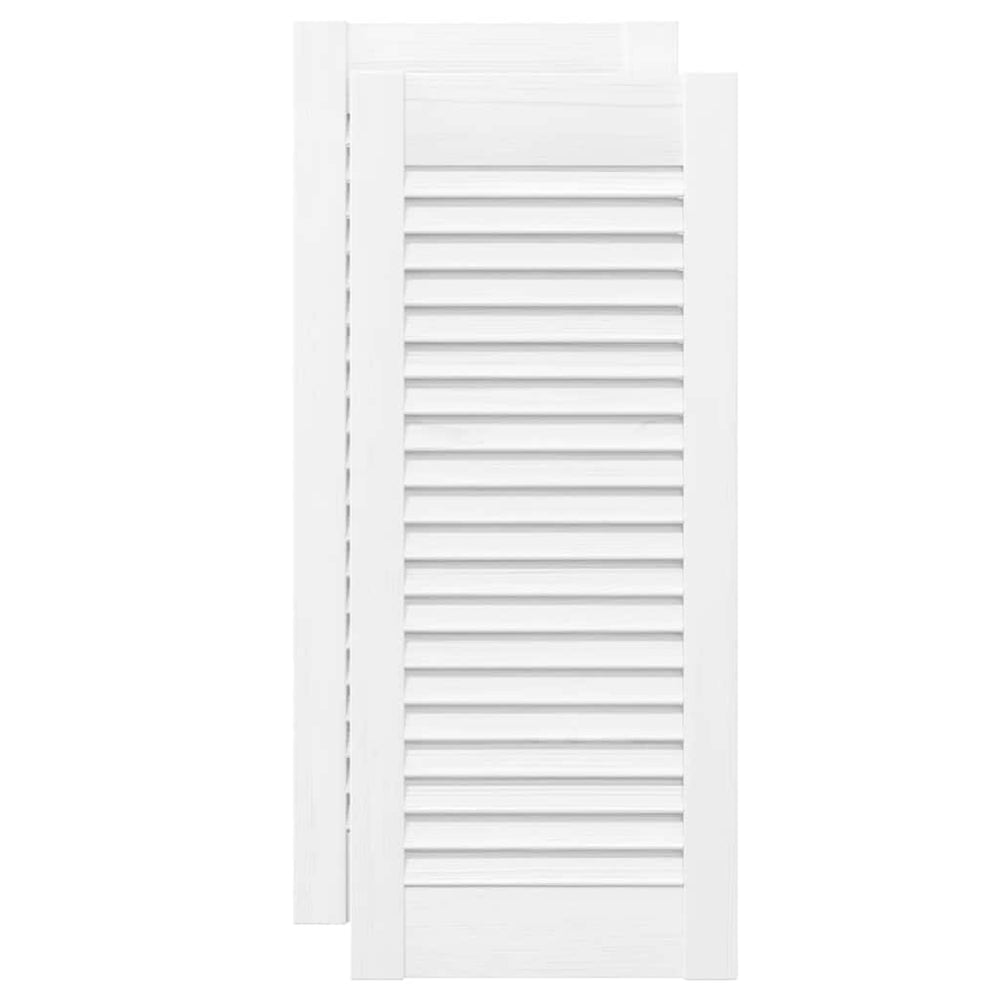 Lamellen Schranktüren Weiß 69x29,5cm, 2er-Set