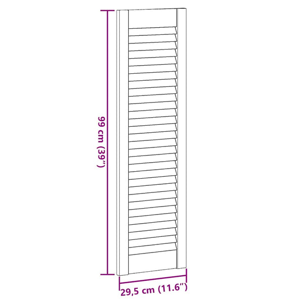 Lamellen Schranktür Weiß 99x29,5 cm
