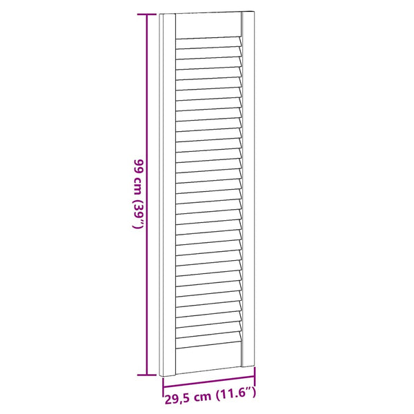 Lamellen Schranktüren Weiß 99x29,5cm 4er Set