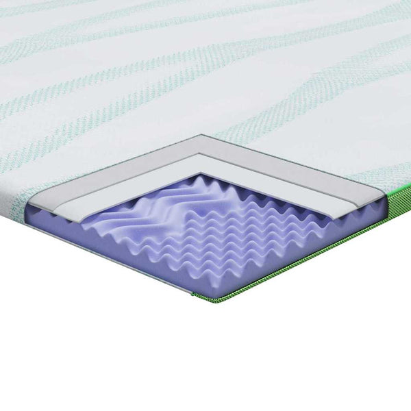 Matratzenauflage 80x200 cm Jacquard Weiß/Grün