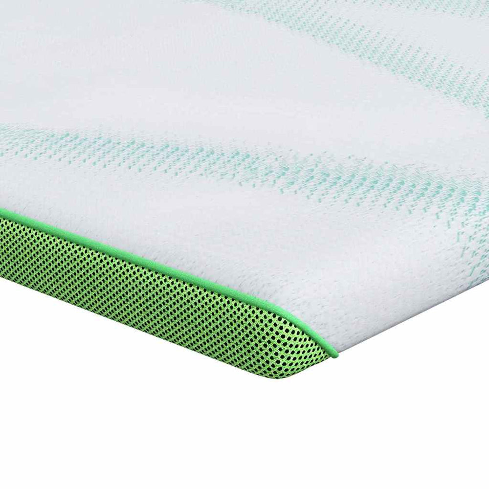 Matratzenauflage 160x200 cm Jacquard Weiß/Grün