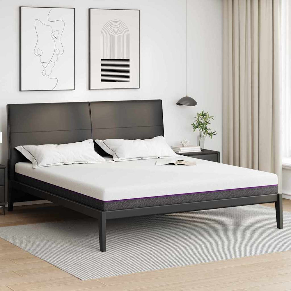 vidaXL Mattress White and Grey 200 x 200 cm Jacquard Fabric