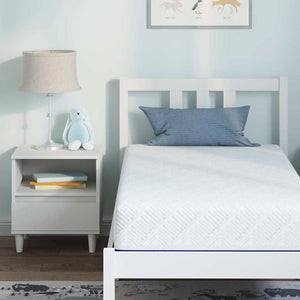 Matratze 80x160 cm Weiß Blau Jacquard-Stoff