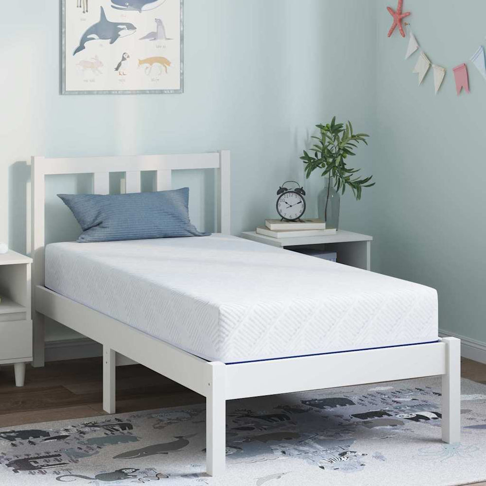 Matratze 80x160 cm Weiß Blau Jacquard-Stoff