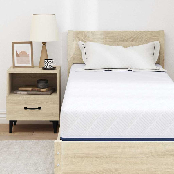 Matratze 80x200 cm Weiß Blau Jacquard-Stoff