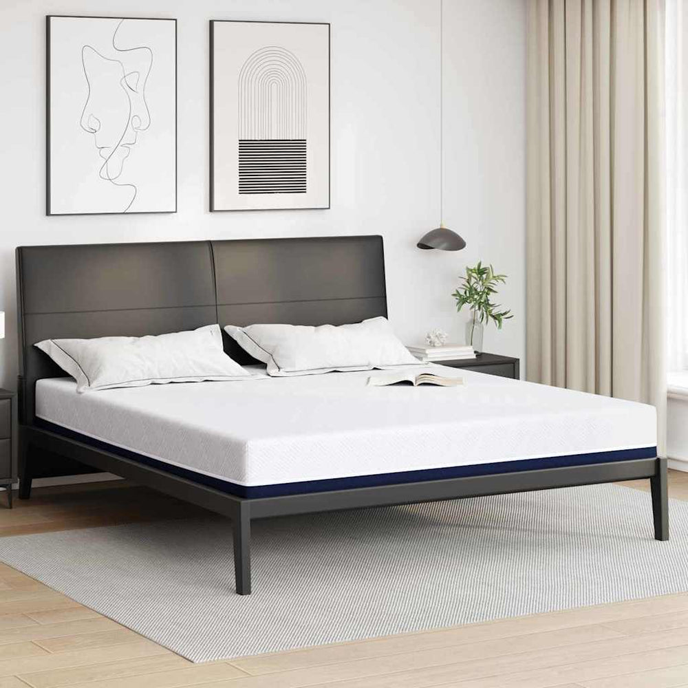200x200 cm Matratze Weiß Blau Jacquard-Stoff