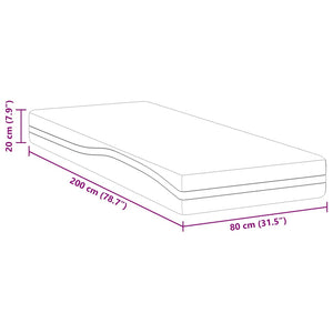 Matratze 80x200 cm Weiß/Schwarz Jacquard